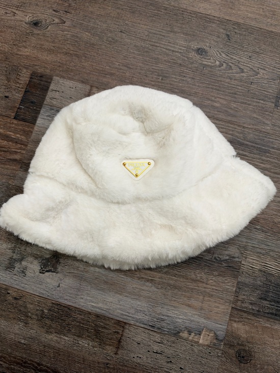 Prada Accessories - Prada Black Faux Shearling Sherpa Bucket Hat Winter